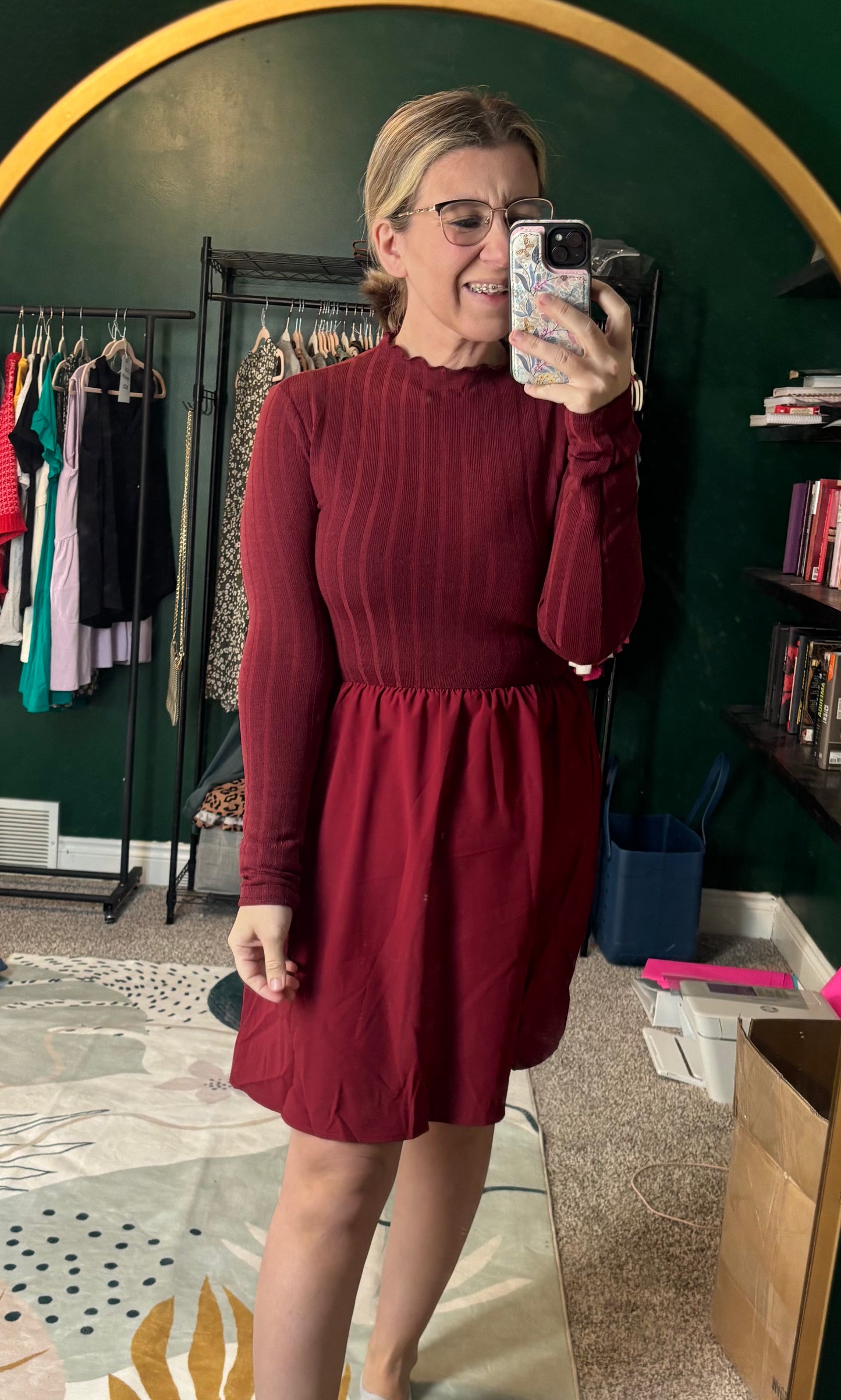 Long Sleeve Ribbed Dress