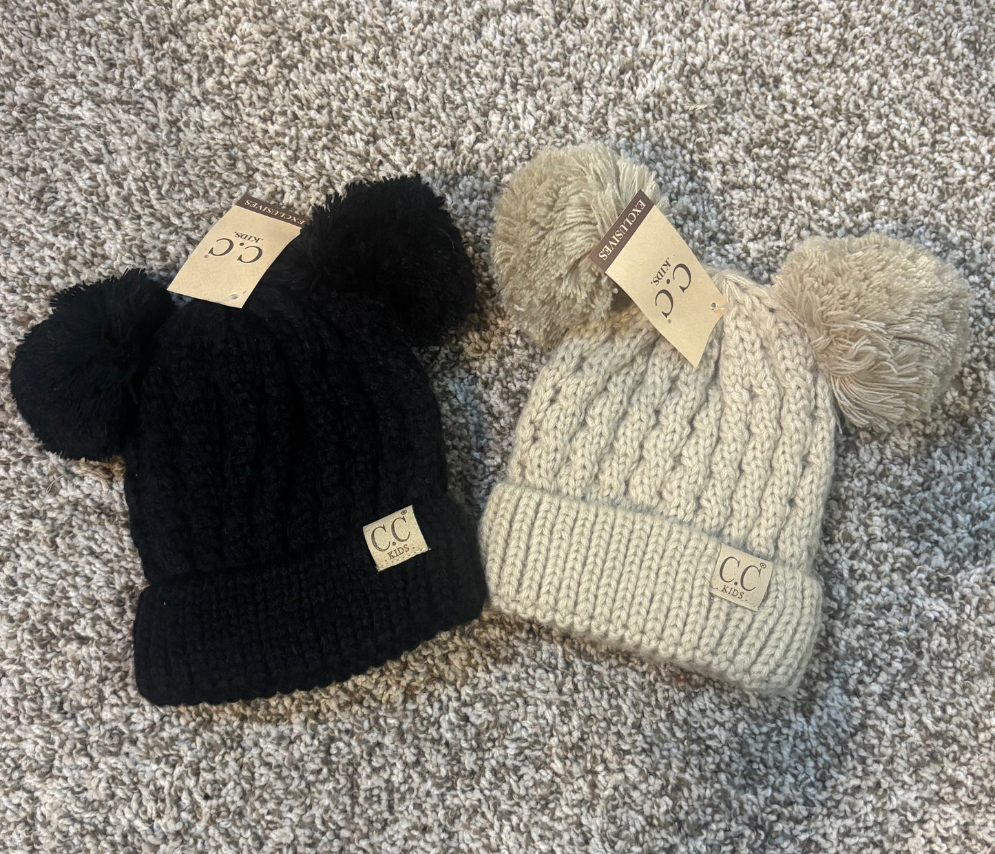 C.C. Kids Double Pom Beanie