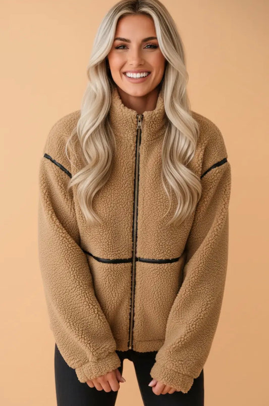 Standing Collar Fleece Jacket