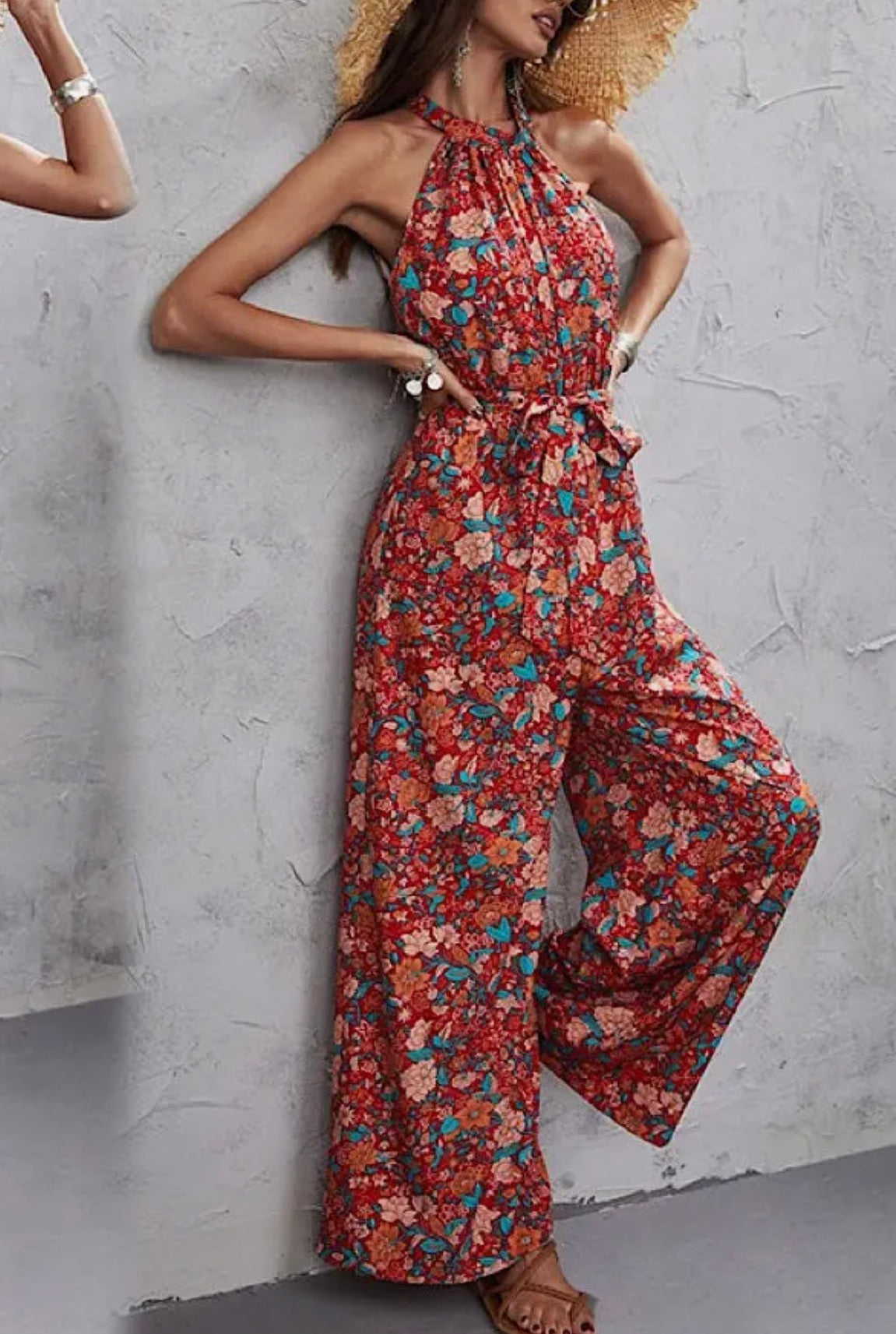 Floral Halter Jumpsuit