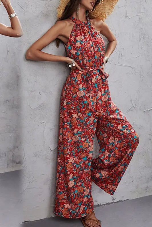 Floral Halter Jumpsuit