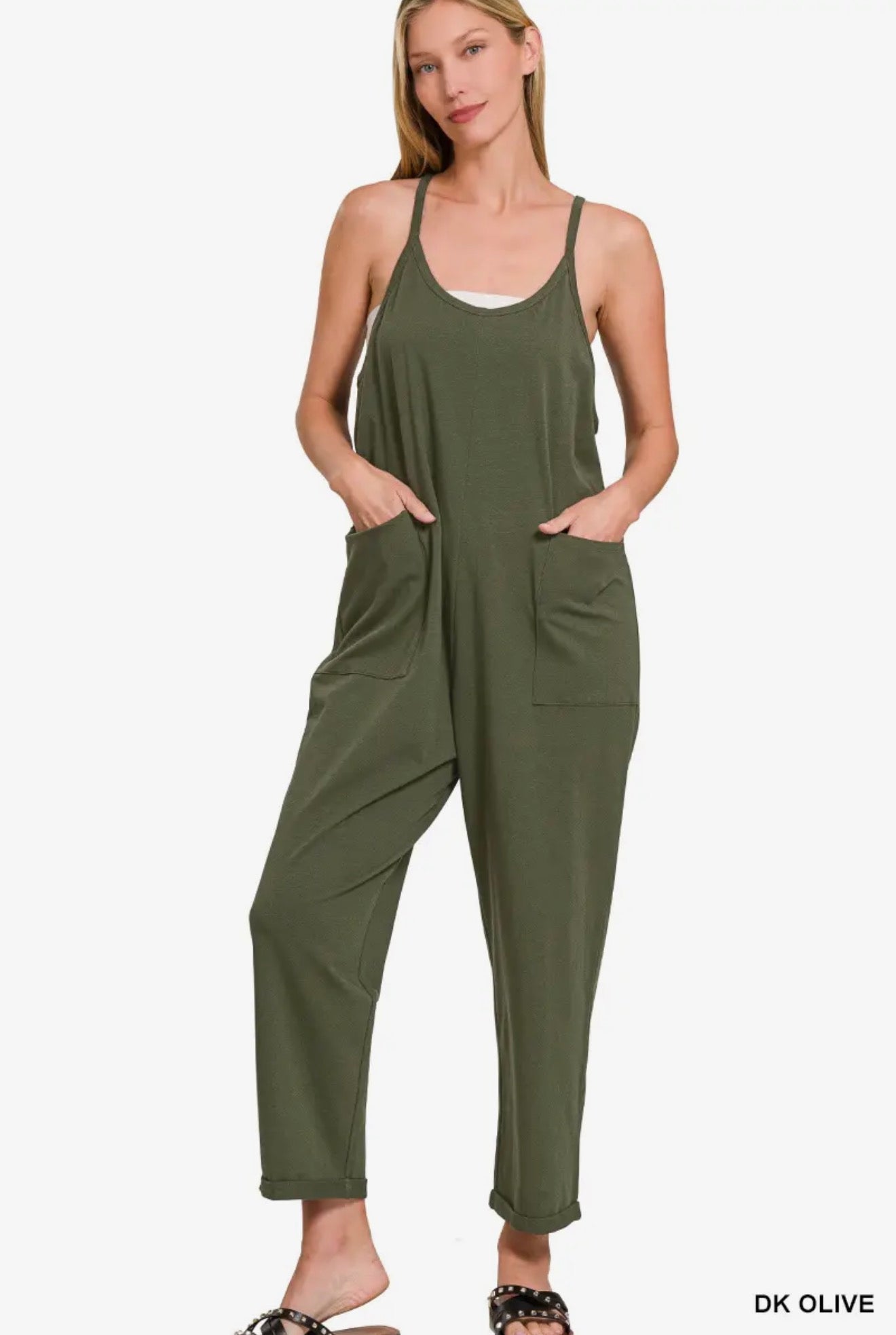 Spaghetti Strap Pocket Jumpsuit