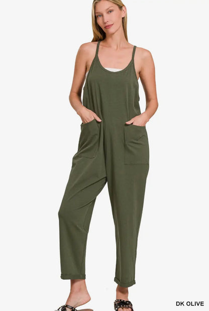 Spaghetti Strap Pocket Jumpsuit