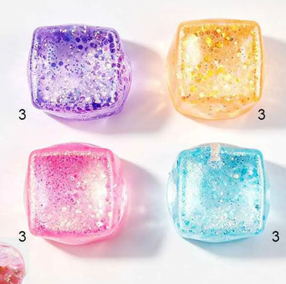 2” Glitter Ice Cube Squishy