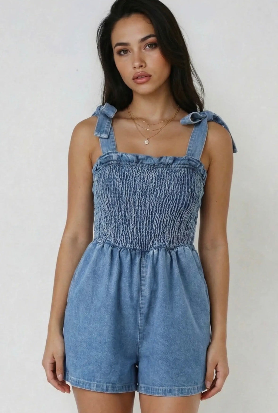 Mommy & Me Denim Romper-Adult