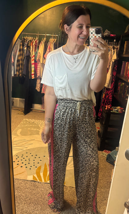 Leopard Drawstring Pants