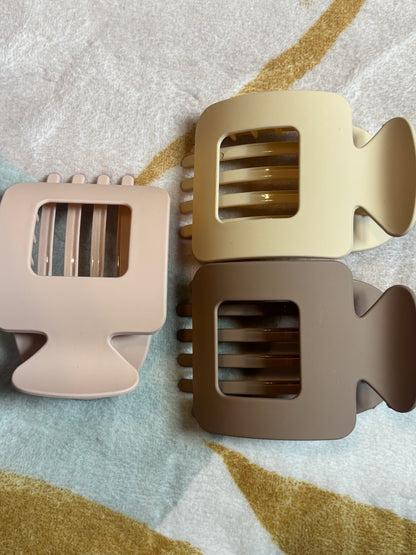 Flat Square Matte Claw Clips