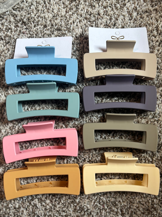 Matte Large Rectangle Claw Clips