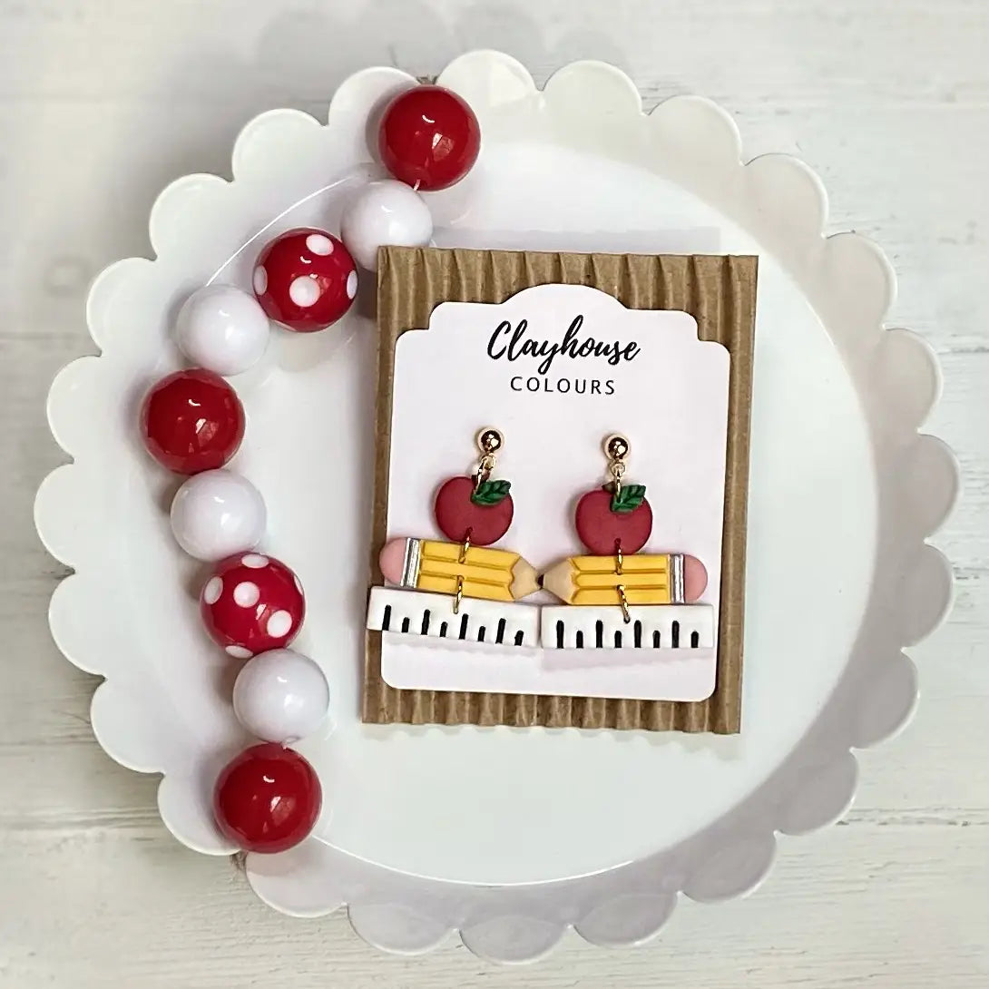 Teacher Clay Earrings-Multiple Varieties