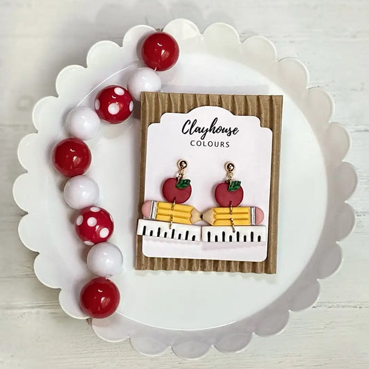 Teacher Clay Earrings-Multiple Varieties